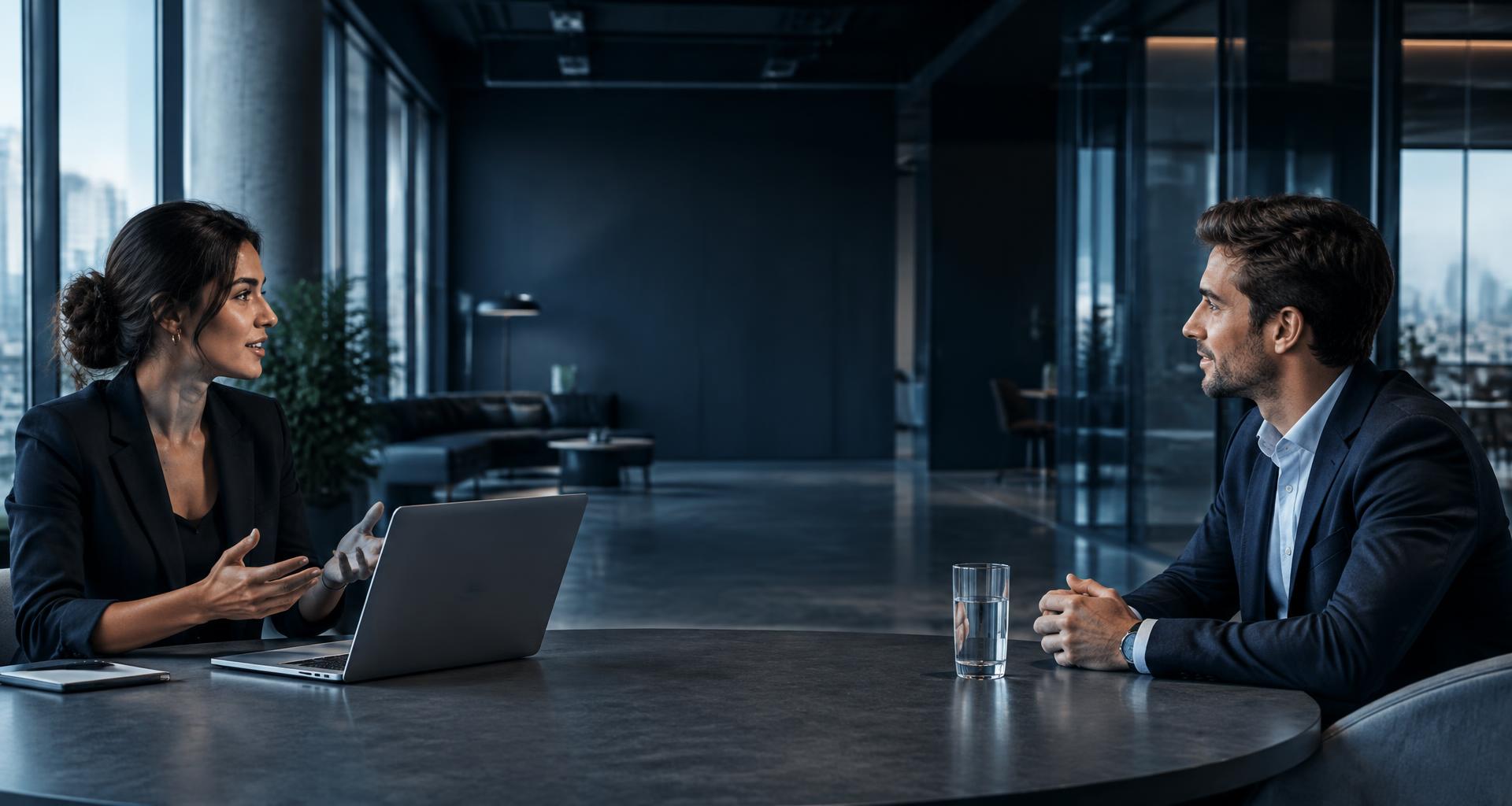Two professionals discussing a business opportunity